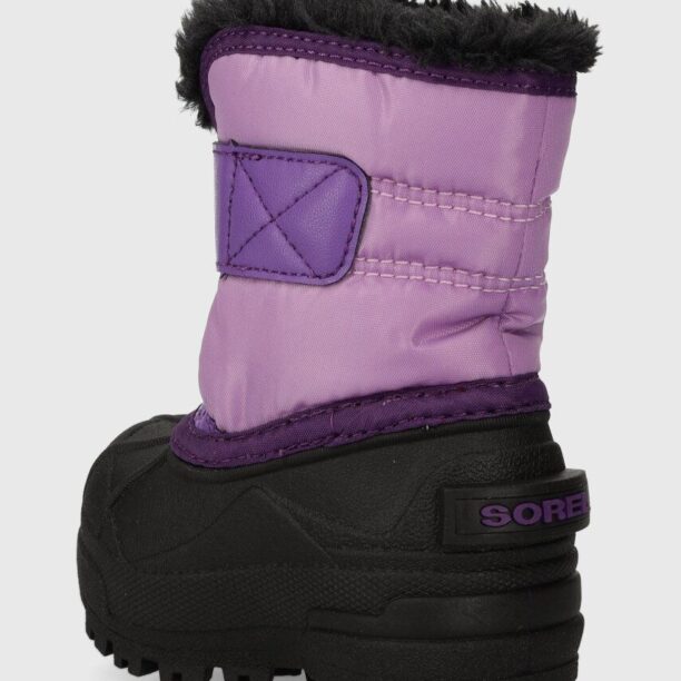 Sorel cizme de iarna copii Sorel Toddler Snow Commander culoarea violet preţ