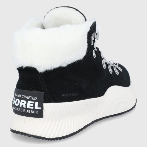 Sorel pantofi de piele intoarsa ONA III culoarea negru preţ