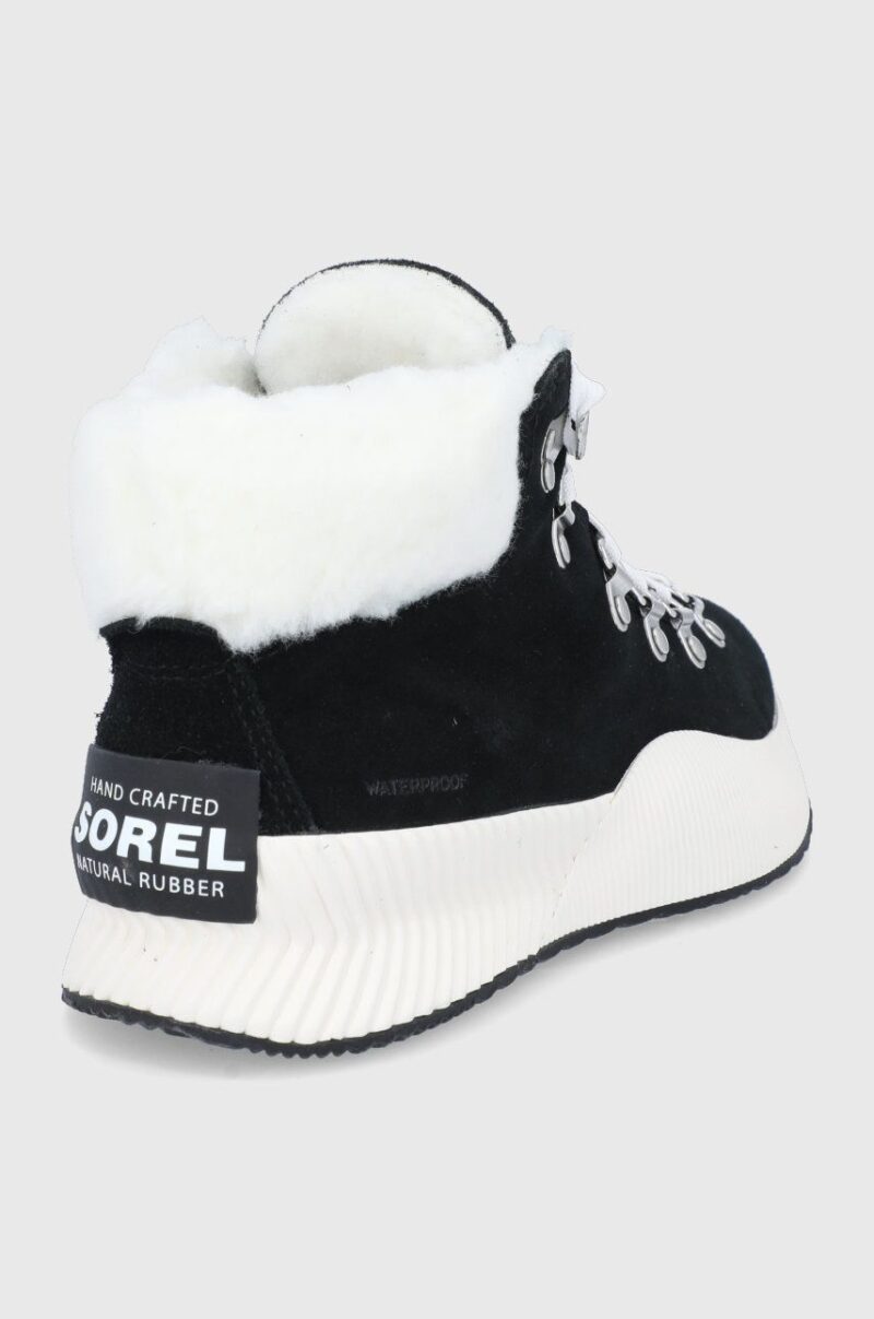 Sorel pantofi de piele intoarsa ONA III culoarea negru preţ