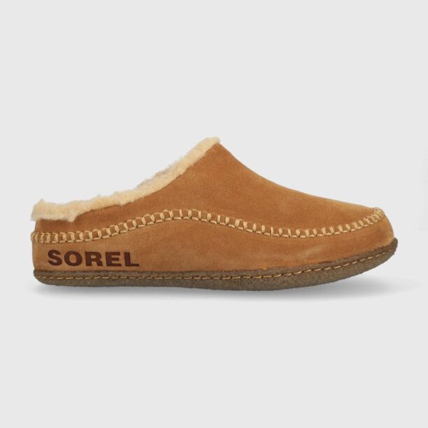 Sorel papuci din piele intoarsa Lanner Ridge culoarea maro