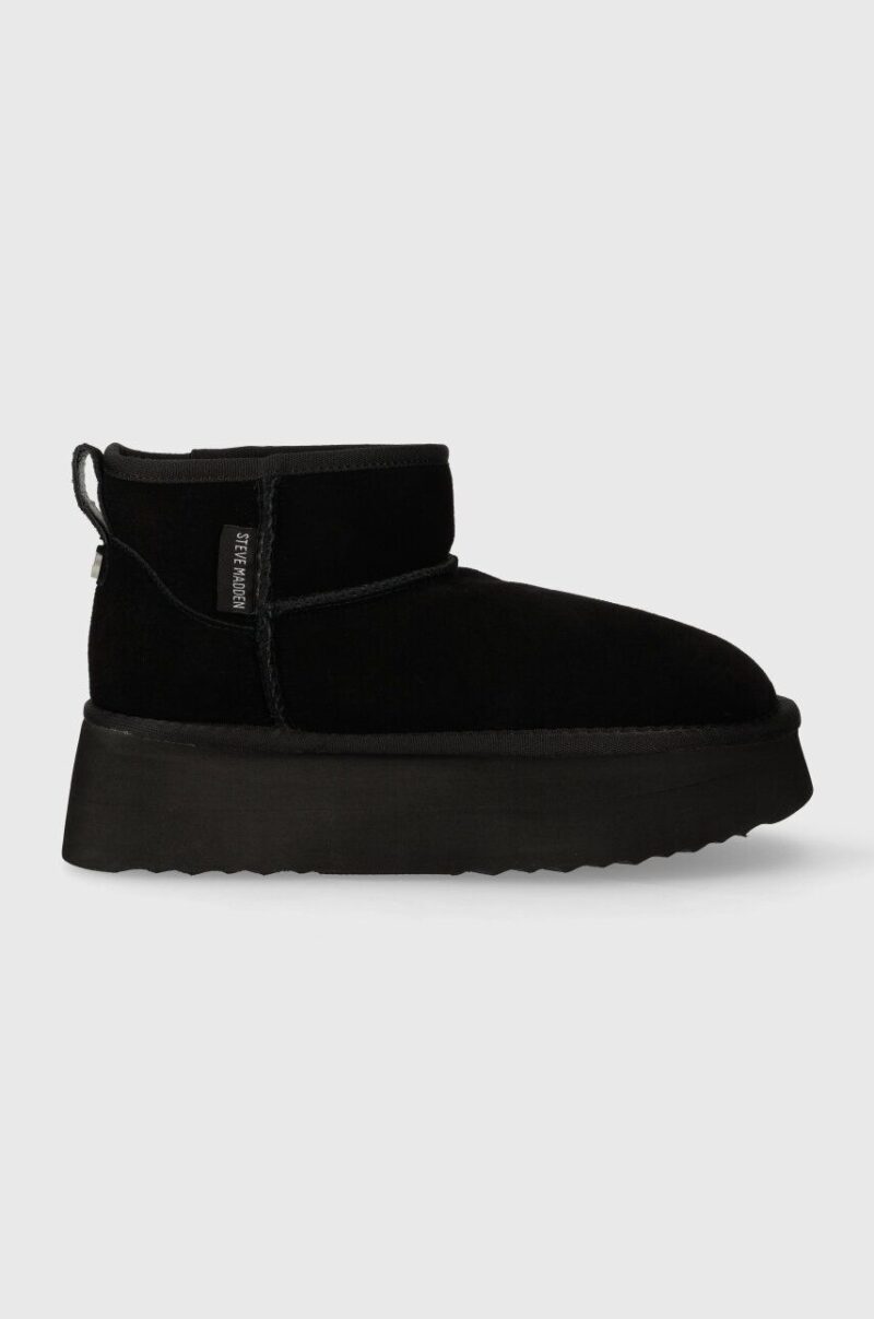 Steve Madden cizme de zapada din piele intoarsa Campfire culoarea negru