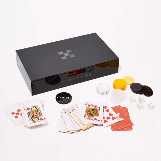 SunnyLife set poker Luxe Lucite Poker Sepia Citrus