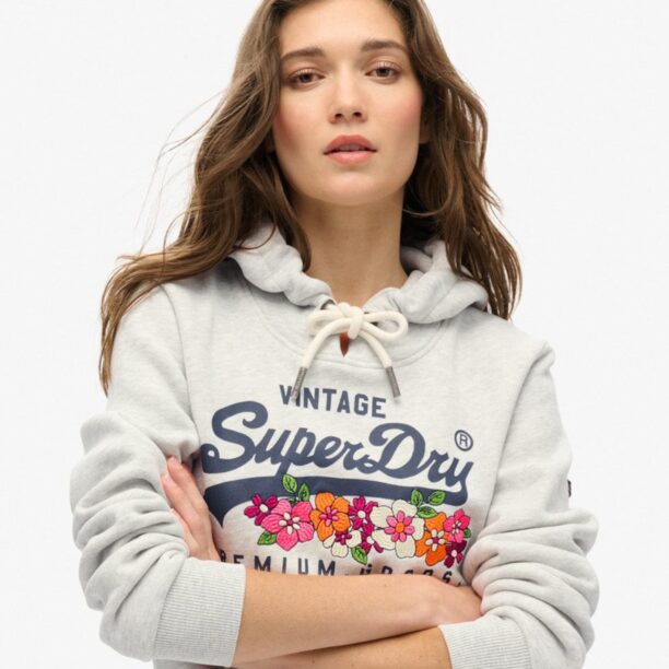 Superdry Bluză de molton  bleumarin / gri deschis / portocaliu / roz preţ