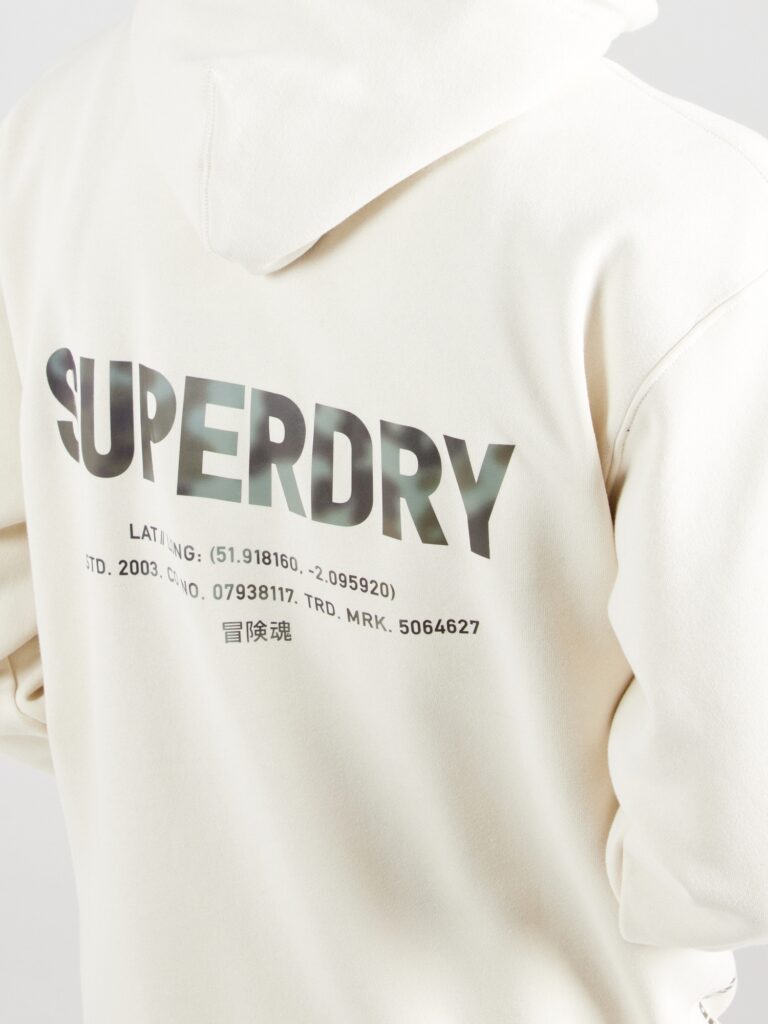 Preţ Superdry Bluză de molton  gri grafit / gri bazalt / portocaliu / alb murdar