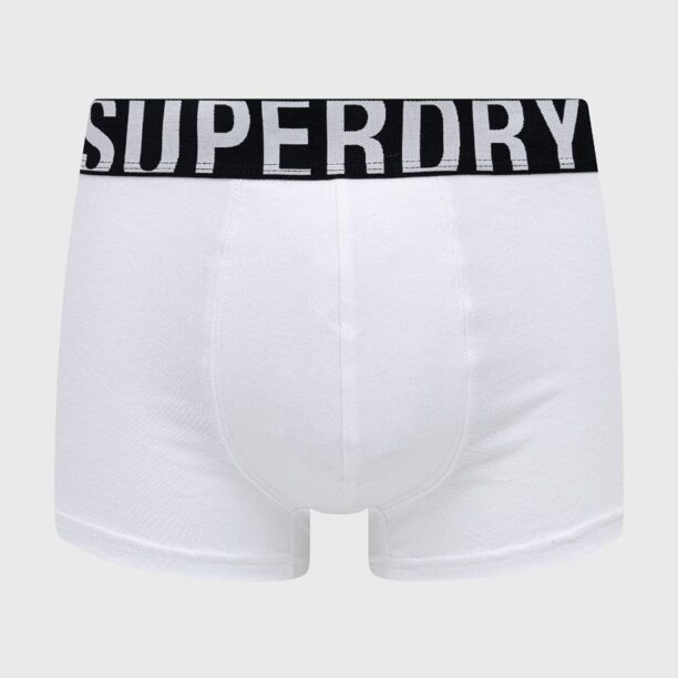 Superdry Boxeri (2-pack) culoarea alb preţ