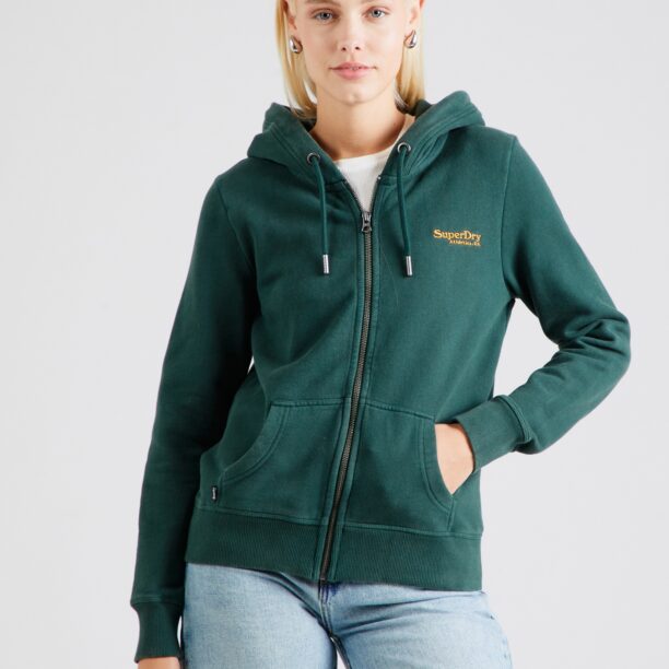 Superdry Hanorac 'ESSENTIAL'  galben / verde închis