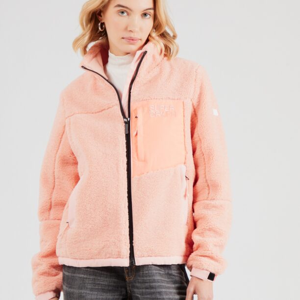 Superdry Jachetă  fleece  rosé / negru