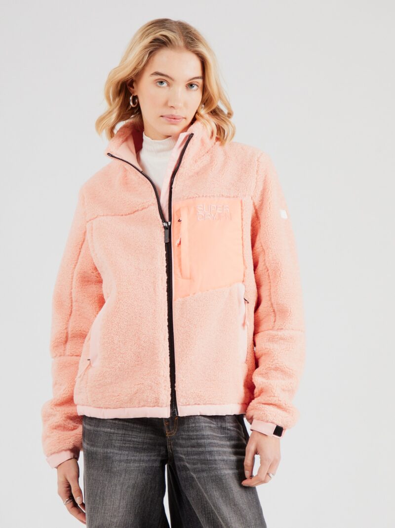 Superdry Jachetă  fleece  rosé / negru