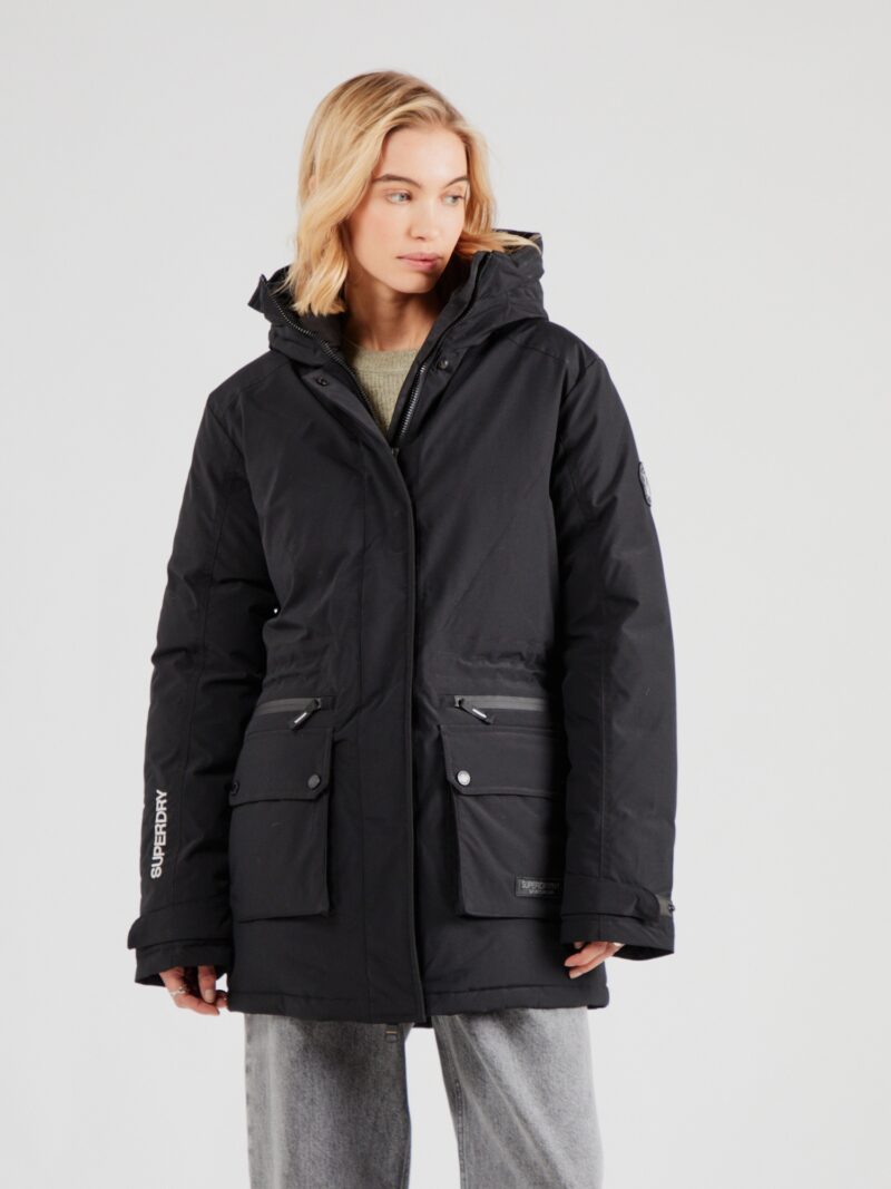 Superdry Parka de iarnă 'City'  negru / alb