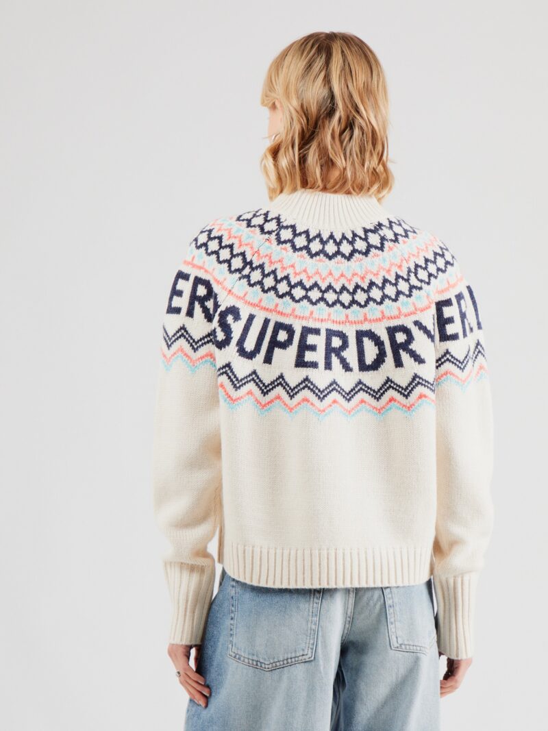 Superdry Pulover  crem / albastru marin / albastru deschis / portocaliu preţ