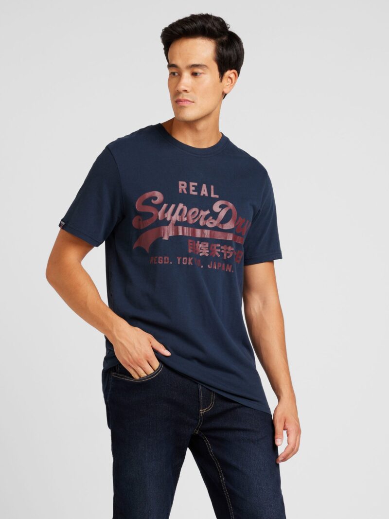 Preţ Superdry Tricou 'Classic'  albastru marin / roșu vin