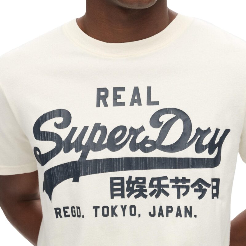 Cumpăra Superdry Tricou 'Classic'  ecru / negru