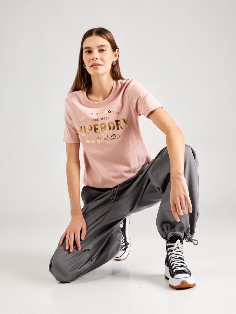 Cumpăra Superdry Tricou 'LUXE'  auriu / roz pal