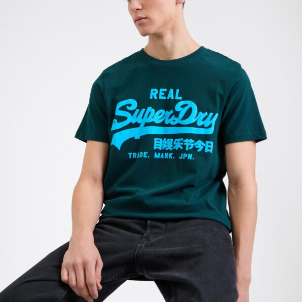 Superdry Tricou 'NEON'  albastru neon / verde pin