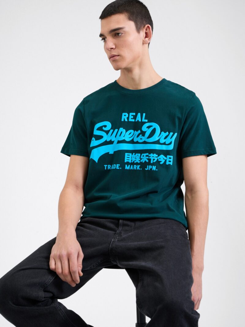 Superdry Tricou 'NEON'  albastru neon / verde pin