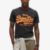 Superdry Tricou 'NEON'  gri metalic / portocaliu neon