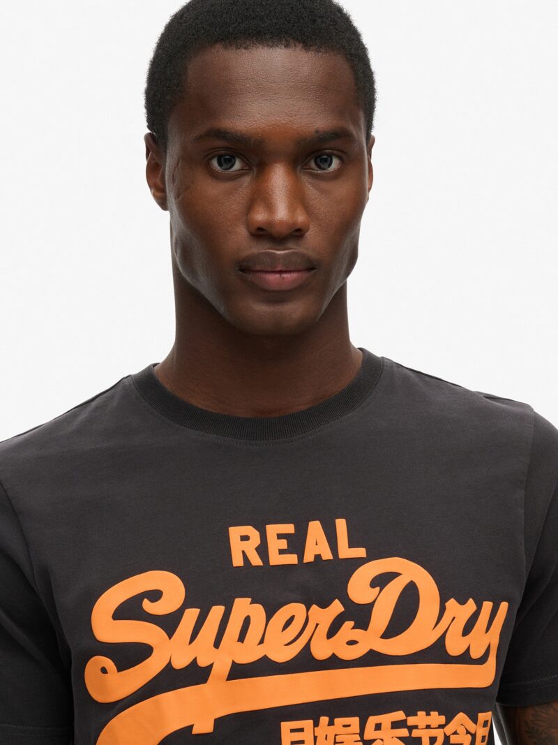 Cumpăra Superdry Tricou 'NEON'  gri metalic / portocaliu neon