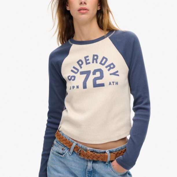 Superdry Tricou  bej / albastru marin