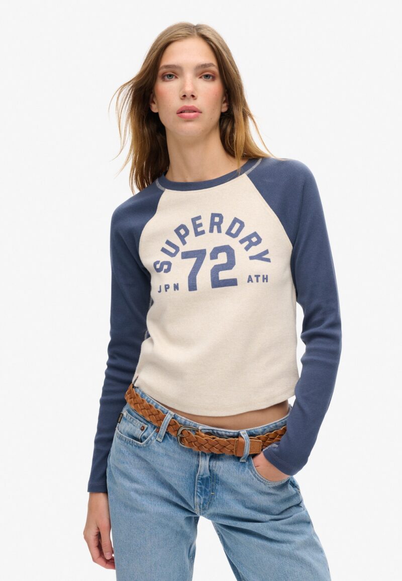 Superdry Tricou  bej / albastru marin