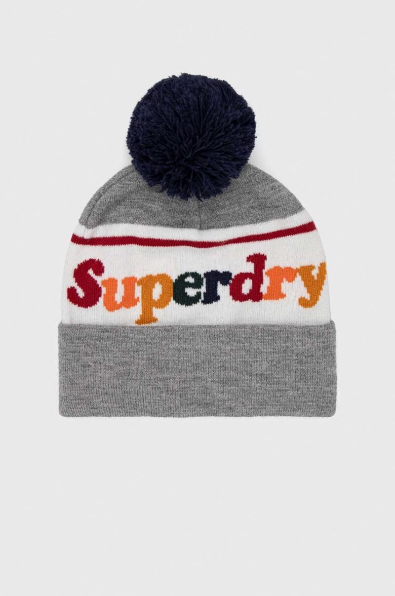 Superdry caciula culoarea gri