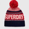 Superdry caciula din amestec de lana culoarea albastru marin