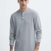 Superdry longsleeve din bumbac culoarea gri