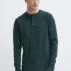 Superdry longsleeve din bumbac culoarea verde