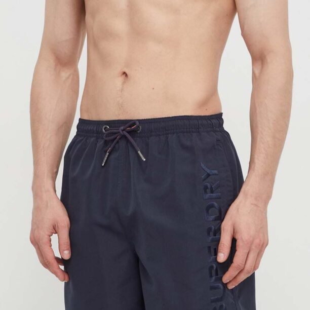 Superdry pantaloni scurti de baie culoarea albastru marin