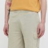 Superdry pantaloni scurti din bumbac culoarea bej