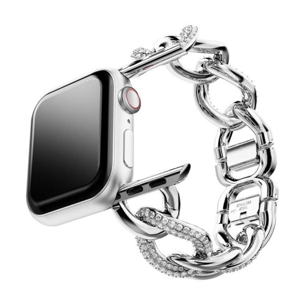 Swarovski curea pentru apple watch 5678671 SPARKLING CHAIN culoarea argintiu preţ