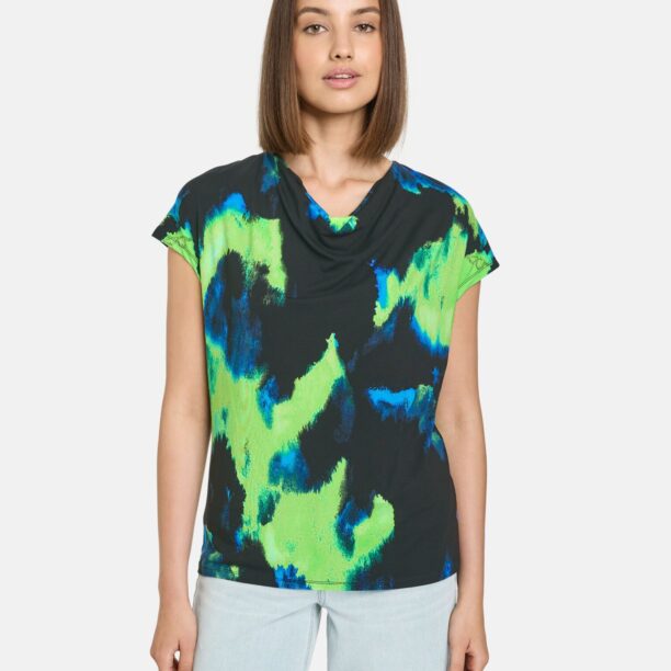 TAIFUN Tricou  albastru / verde neon / negru