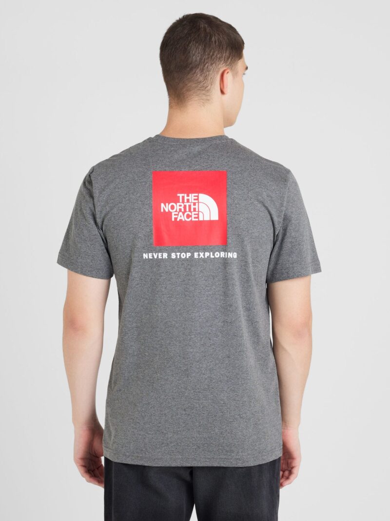 THE NORTH FACE Tricou 'REDBOX'  gri amestecat / roșu / alb