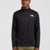 THE NORTH FACE Tricou funcțional ' 24/7 1/4 Zip Long-Sleeve T-Shirt'  negru / alb