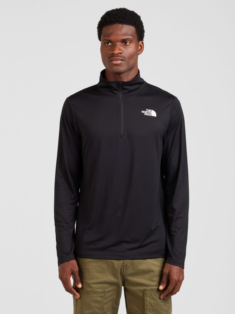 THE NORTH FACE Tricou funcțional ' 24/7 1/4 Zip Long-Sleeve T-Shirt'  negru / alb