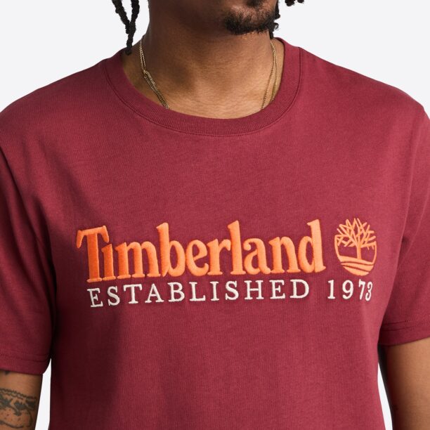 Cumpăra TIMBERLAND Tricou 'Embroidery'  portocaliu / roşu închis / alb