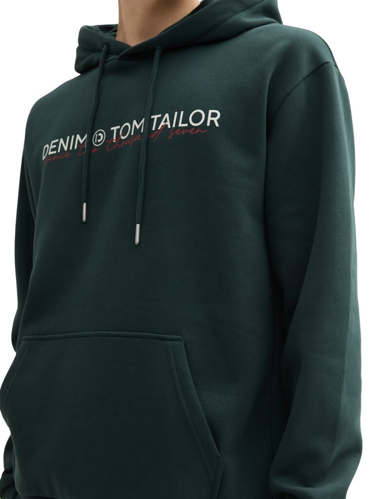 Preţ TOM TAILOR DENIM Bluză de molton  verde închis / roșu / alb