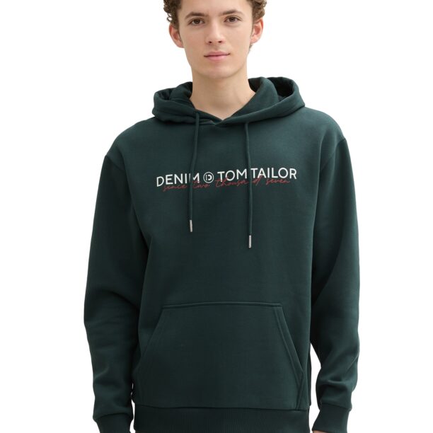 TOM TAILOR DENIM Bluză de molton  verde închis / roșu / alb