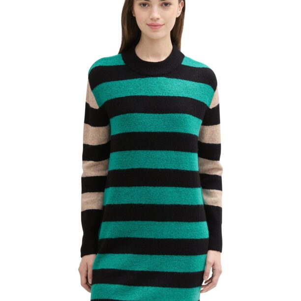 TOM TAILOR DENIM Rochie tricotat  bej / verde / negru