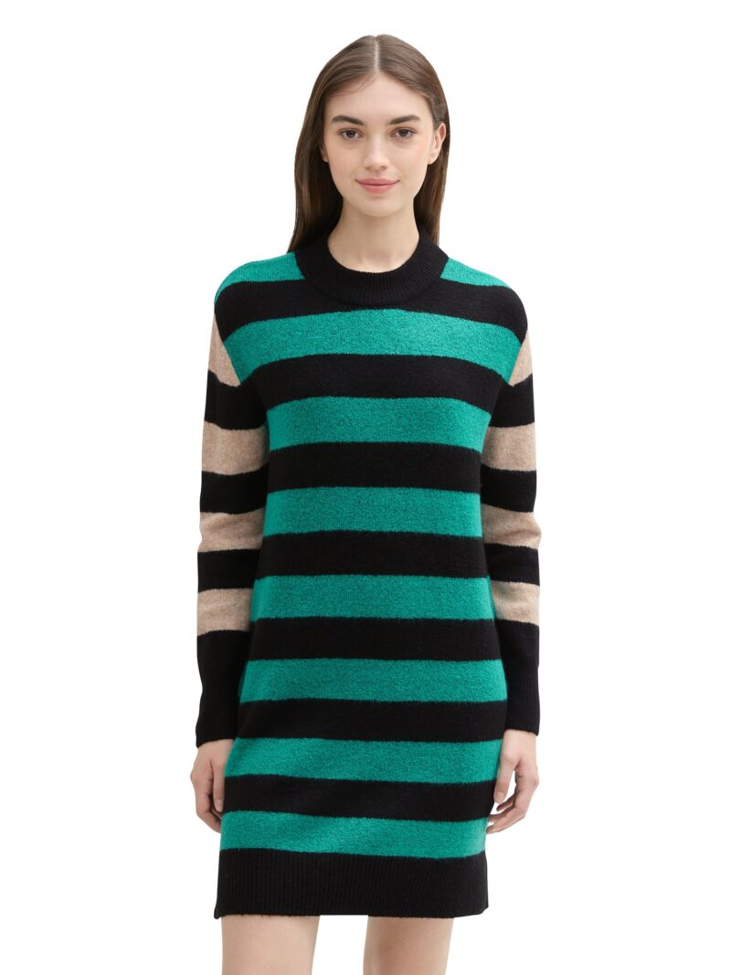 TOM TAILOR DENIM Rochie tricotat  bej / verde / negru