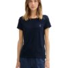 TOM TAILOR DENIM Tricou  bleumarin / alb murdar