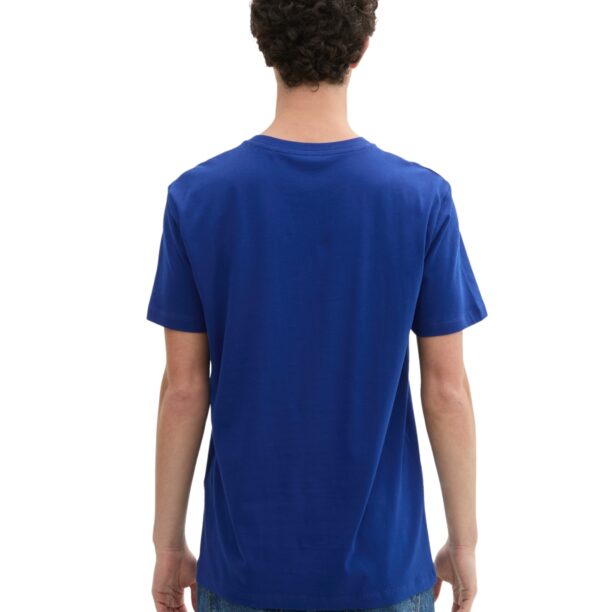 TOM TAILOR DENIM Tricou  bleumarin / albastru cobalt / alb