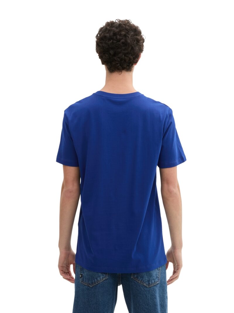 TOM TAILOR DENIM Tricou  bleumarin / albastru cobalt / alb