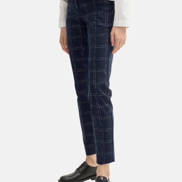 Original TOM TAILOR Pantaloni cu dungă 'Mia'  bleumarin / alb