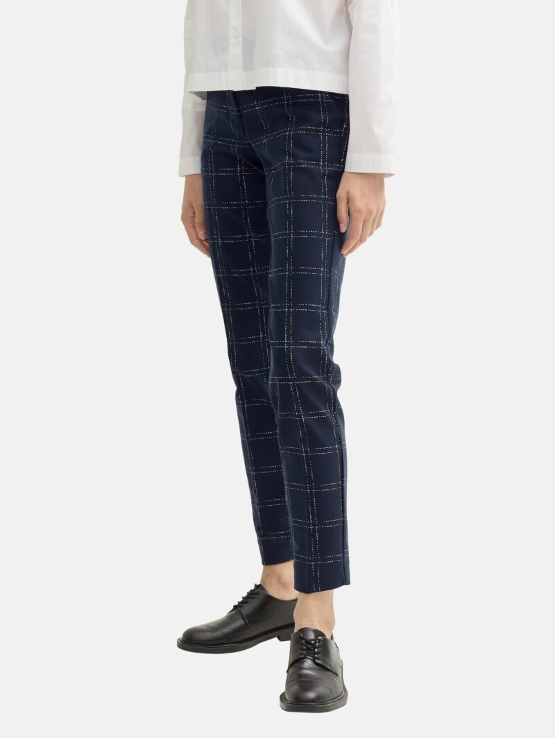 Original TOM TAILOR Pantaloni cu dungă 'Mia'  bleumarin / alb