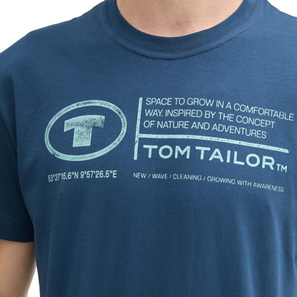 Preţ TOM TAILOR Tricou  albastru / alb