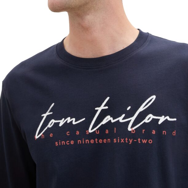 Preţ TOM TAILOR Tricou  albastru marin / roșu pepene / alb