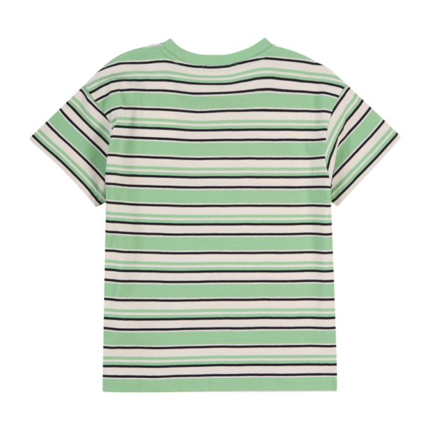 TOM TAILOR Tricou  verde pastel / negru / alb