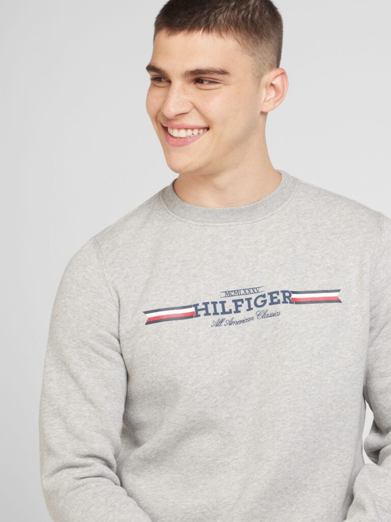 Cumpăra TOMMY HILFIGER Bluză de molton  albastru închis / gri amestecat / roșu / alb