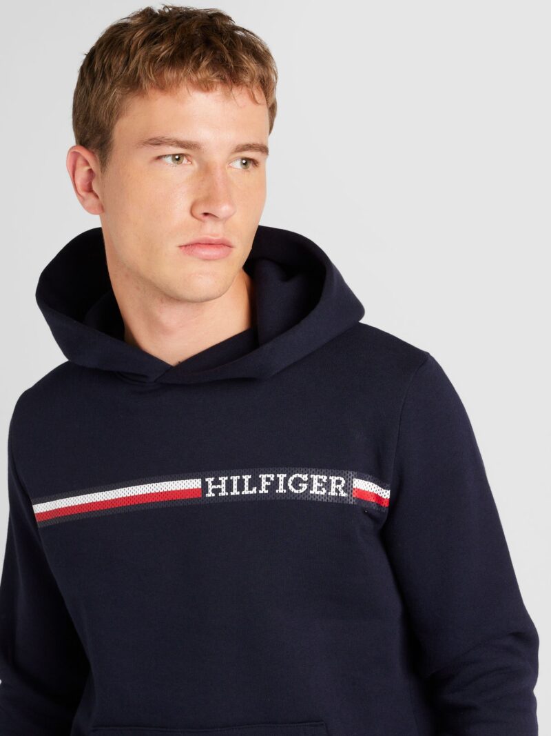 TOMMY HILFIGER Bluză de molton  albastru marin / roșu / alb