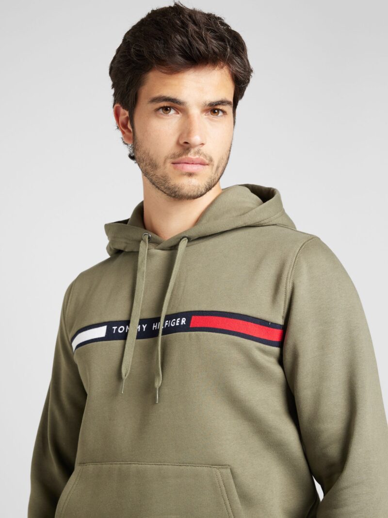 TOMMY HILFIGER Bluză de molton  bleumarin / kaki / roșu / alb